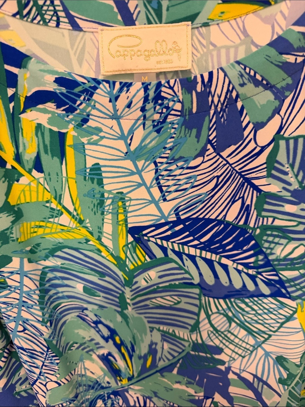 Pappagallo tropical blue palm print sundress comfort NWOT size Medium dress - Picture 12 of 12